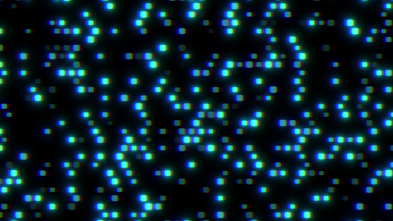 An abstract pattern of blue dots set against a black background