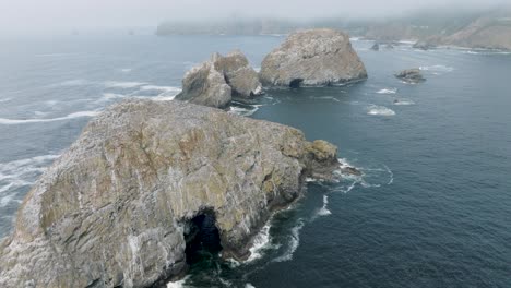 moody fog, rolling in over the ocean