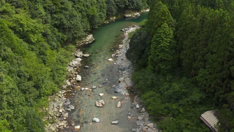 flying along itadori river in gifu, natural scenic beauty of japan