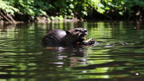 beaver swimming in water