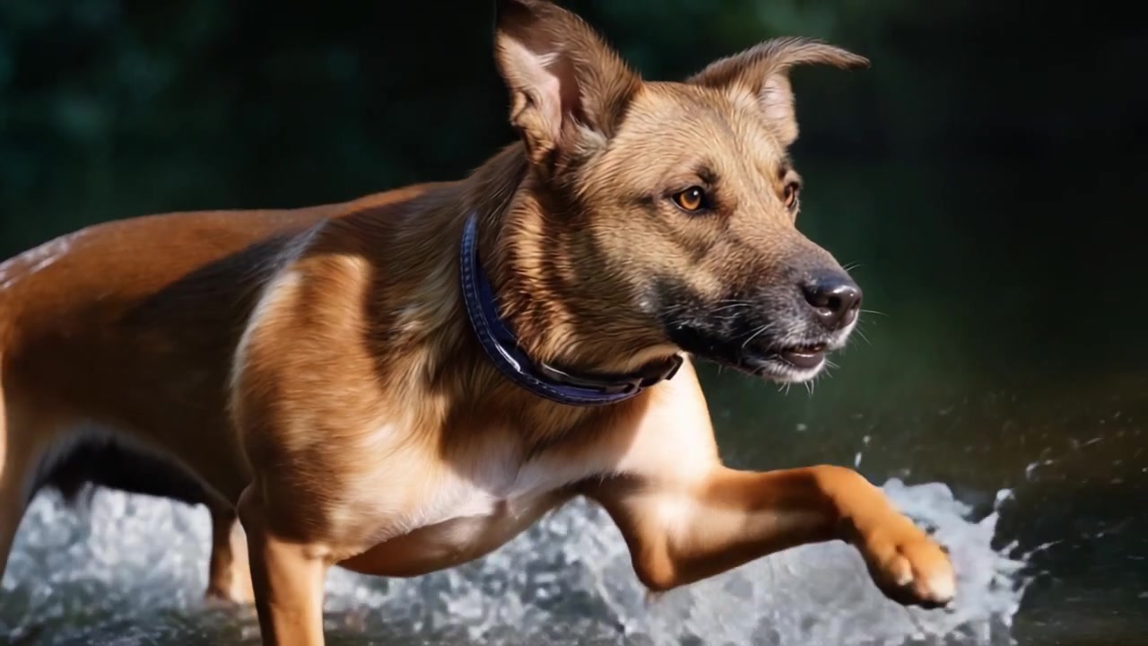 Un cane giocoso che sguazza nell'acqua: Immagini accattivanti di un cane che si gode una nuotata rinfrescante in un ambiente naturale, mettendo in mostra il suo spirito gioioso e la sua energia.