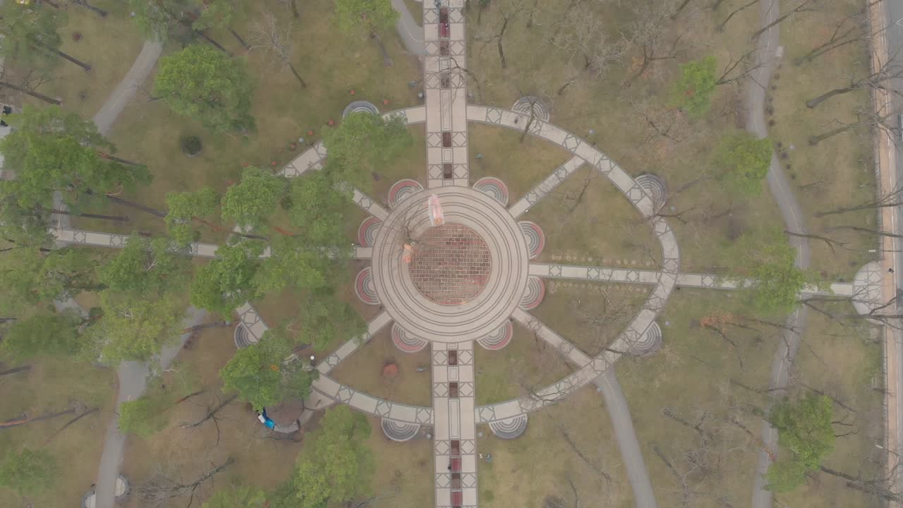 patrón de flores en el callejón del parque