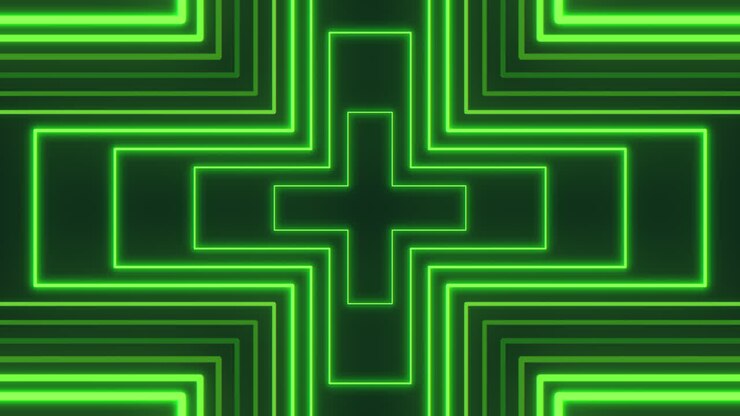 Vibrant green neon cross a versatile decorative element