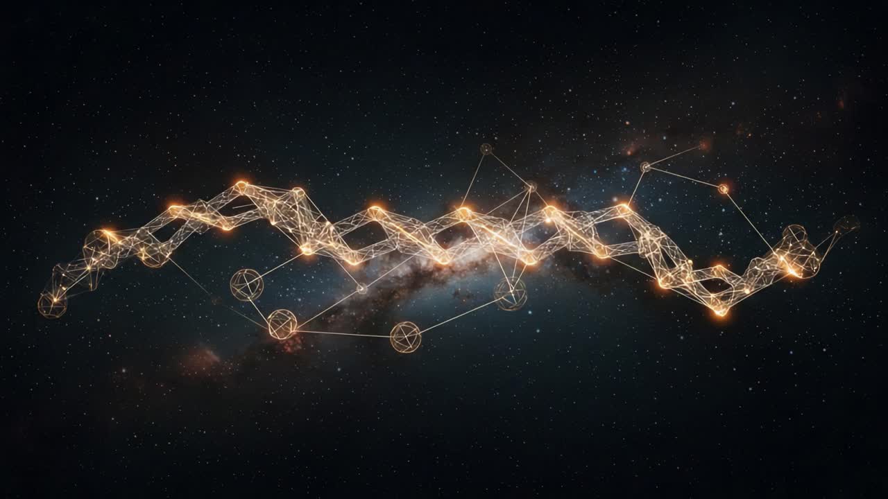 A Captivating Visualization of Energetic Connections in the Cosmic Realm, Showcasing a Glowing, Interconnected Structure That Represents the Essence of Stellar Formation