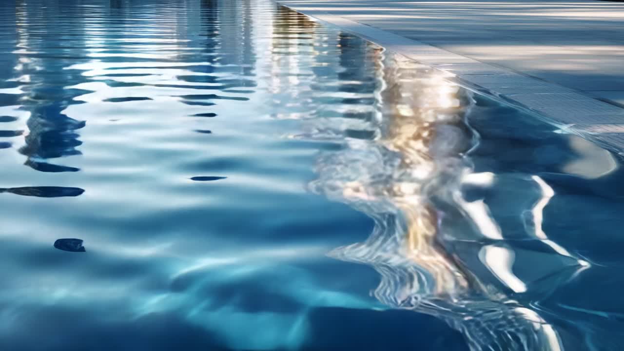 Captivating Reflections on a Serene Pool Surface Showcasing the Play of Light and Water in a Tranquil Setting, Perfect for Relaxation and Aesthetic Appreciation