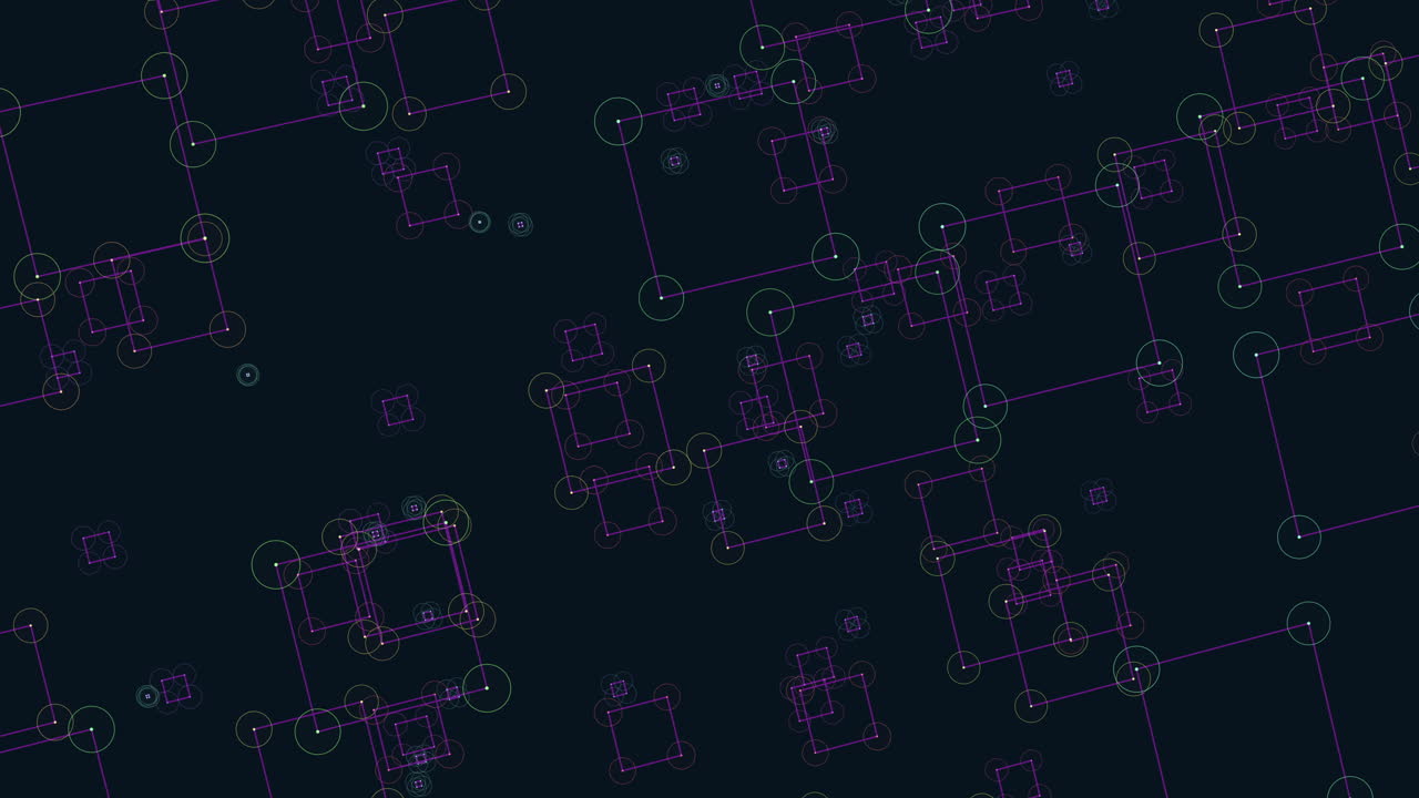 cubos de forma futurista con puntos de neón en degradado oscuro