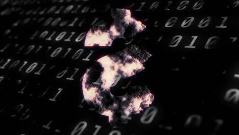 Animation of data processing over dollar symbol