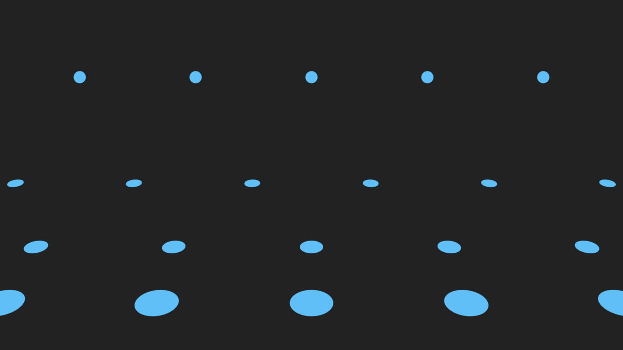 cuadrícula de puntos azules flotantes sobre un fondo negro