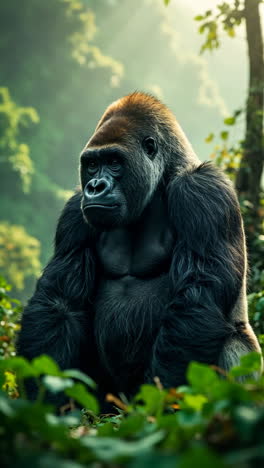 majestic gorilla in a lush forest