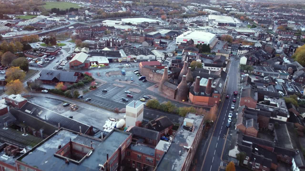 Aerial View of an Industrial Town