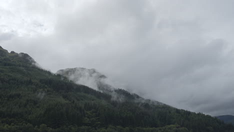 timelapsed clouds over forest in loch lomond scotland 4k