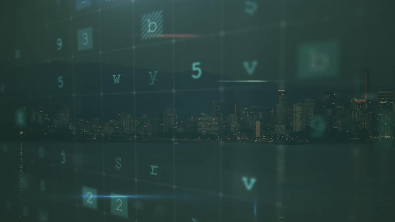 Animazione dell’elaborazione dati su sfondo scuro