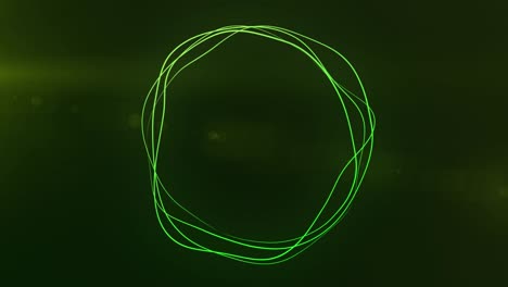 ultra hd 4k abstracto 3d render círculo de neón. círculos de neón verde abstracto futurista fondo de movimiento de alta tecnología. video animación 3d. 3840x2160