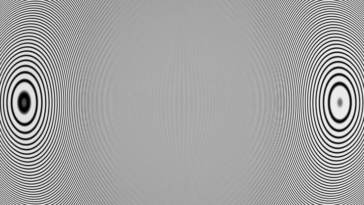 Abstract Black and White Optical Illusion with Pulsing Concentric Circles