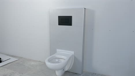 the mounted toilet close up