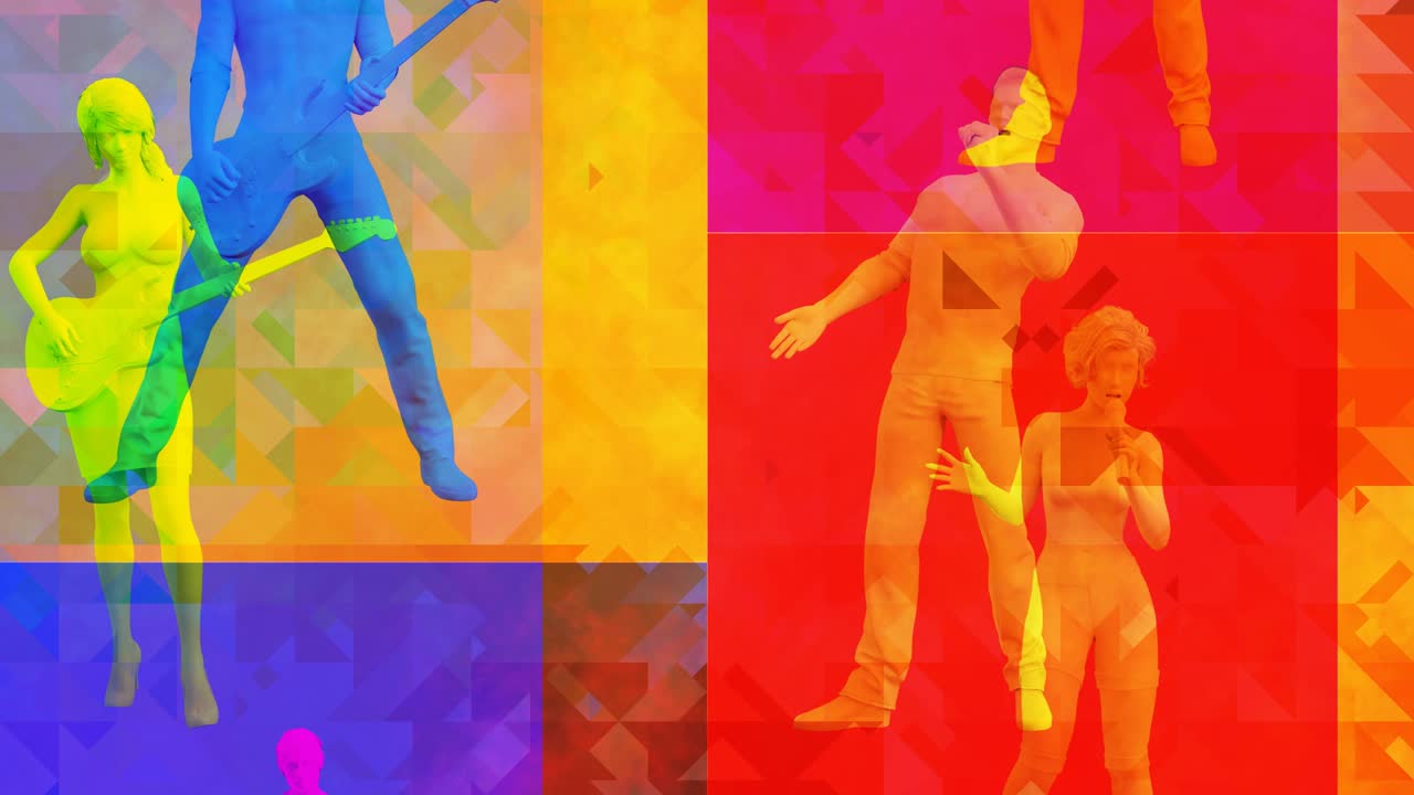 clase de banda de música para niños niños colorido introducción bucle