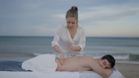 beach massage session