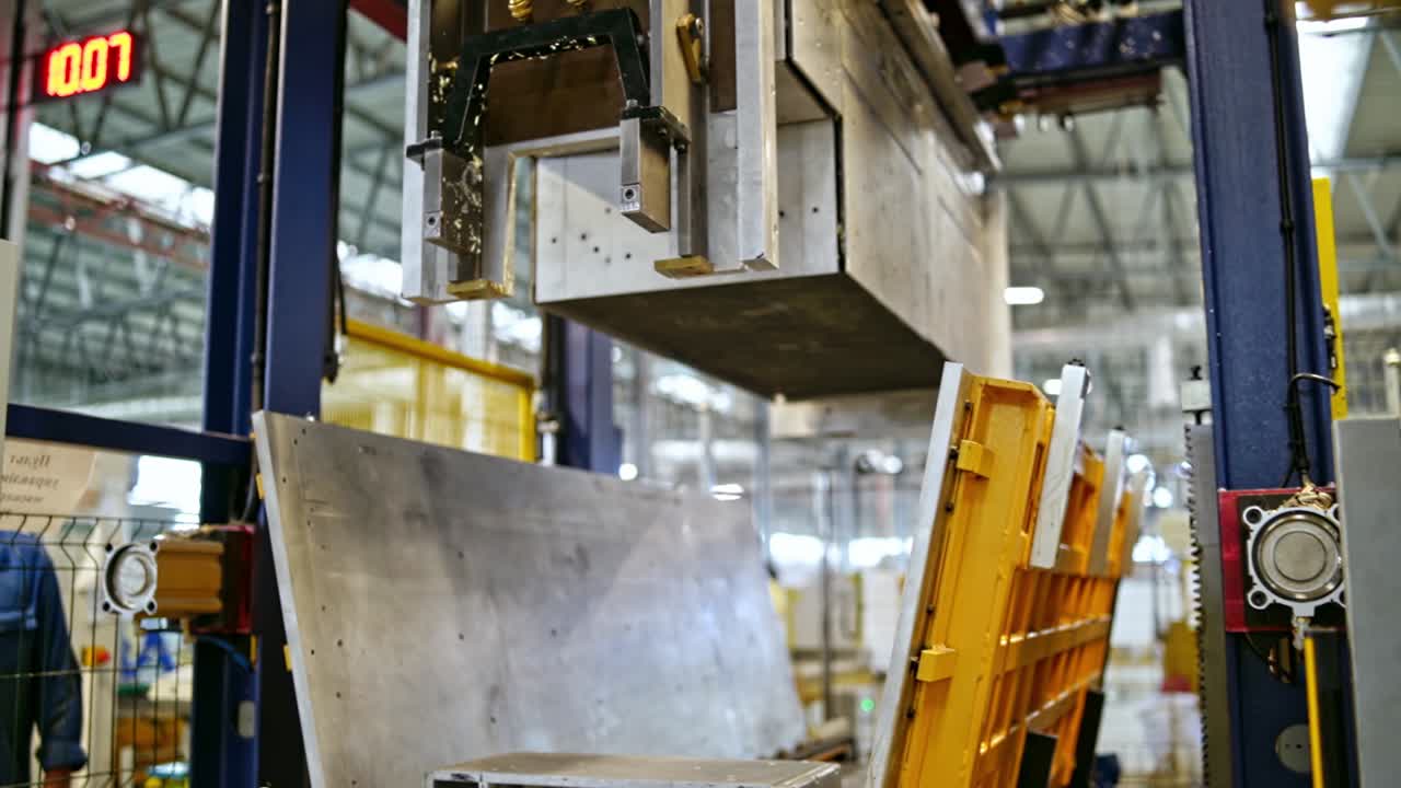 Industrial building interior. View of equipment of factory buildings