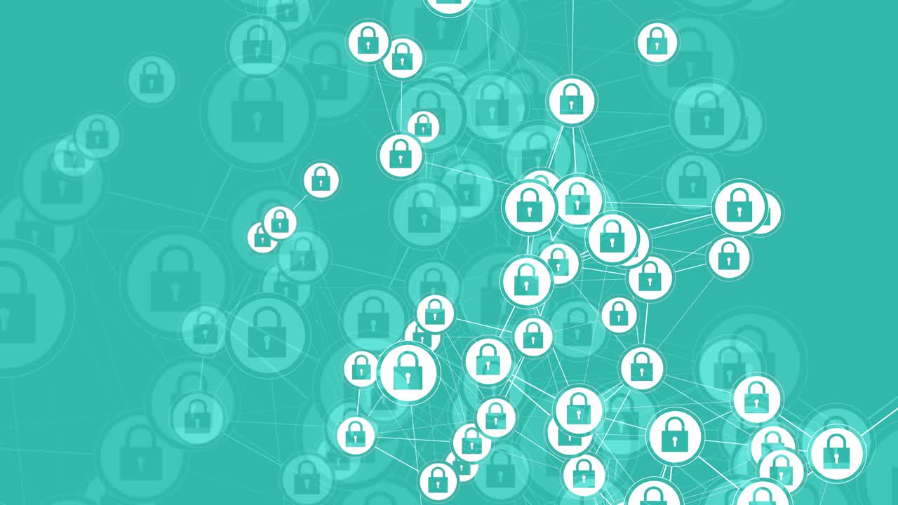 interfaz digital con iconos de bloqueo