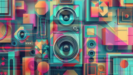 el fondo con altavoces de audio estéreo