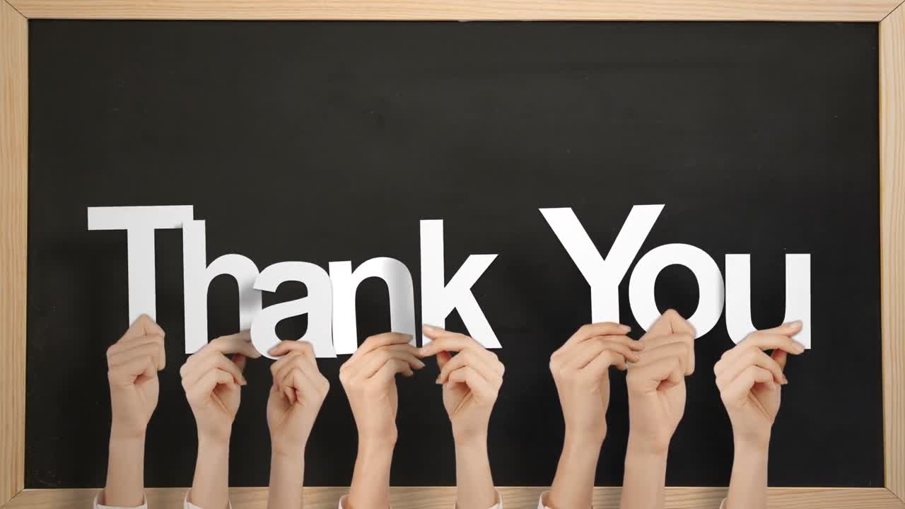 손을 들고 고마워요