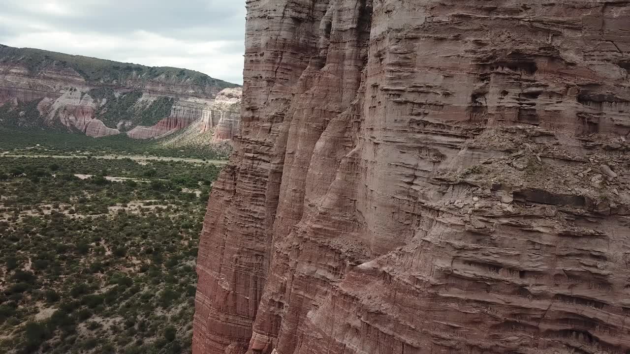 Rock Formations in Talampaya National Park, La Rioja, Argentina. Drone Aerial View