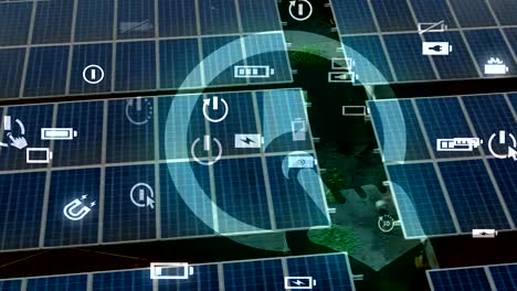 paneles solares con una superposición de gráficos futuristas en kenia