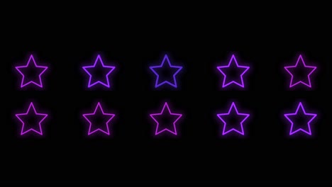 pulsing purple stars pattern with neon light in casino style