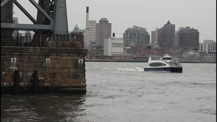Ferry on the River in New York City
