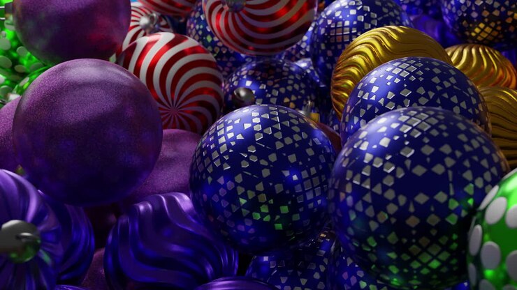 Colorful Christmas Ornaments Background
