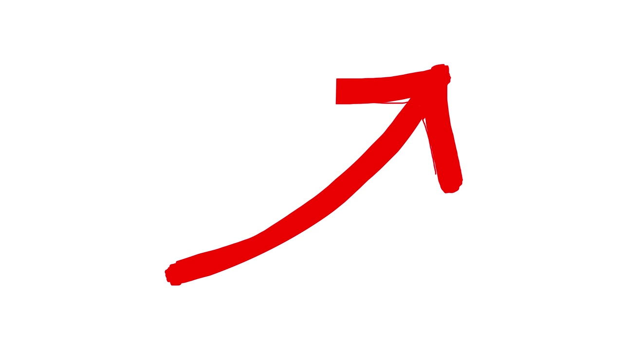 Animated Red Hand-Drawn Arrow Pointing Up and Right