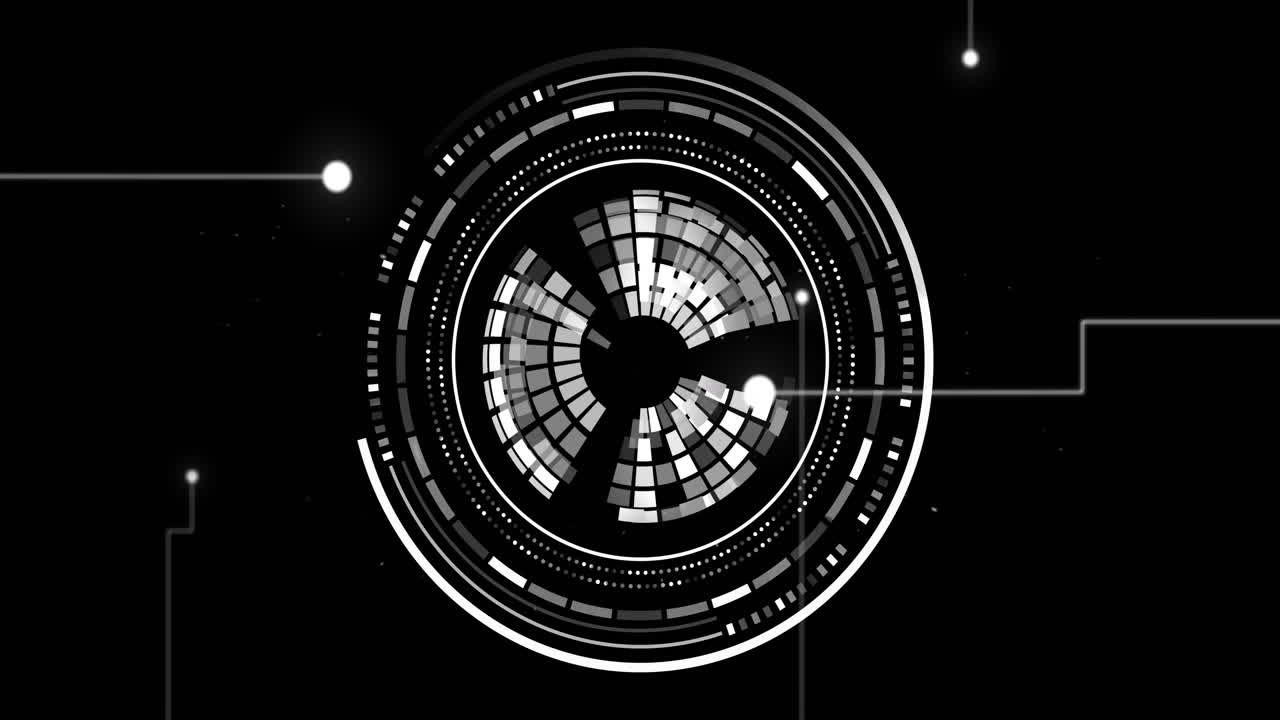 검은색 배경 위의 데이터 처리와 함께 지구의 애니메이션