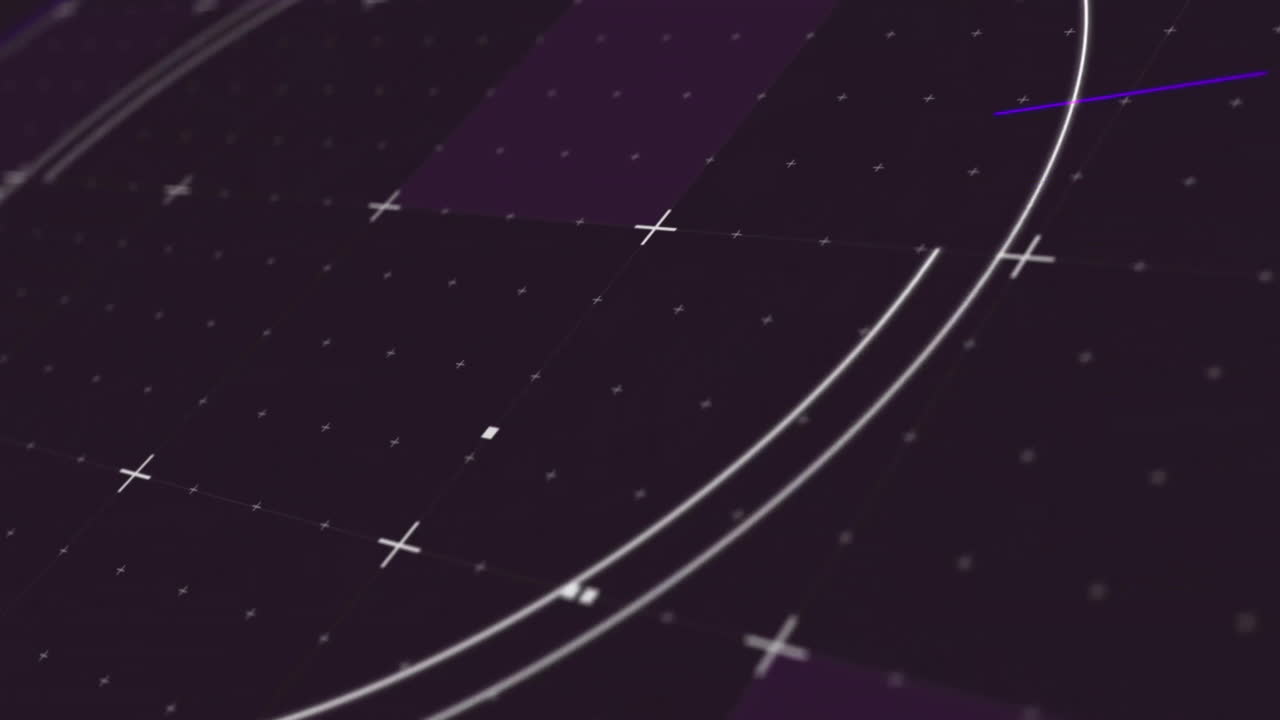 Animation of network of connections with scope scanning on black background