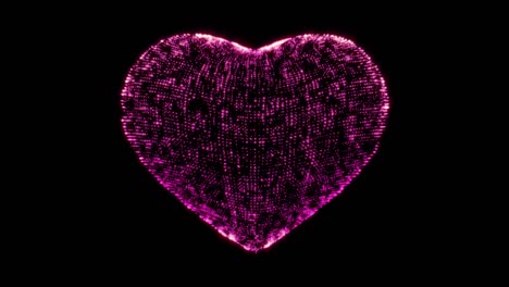 forma de corazón con partícula de estrella rosada, animación en bucle
