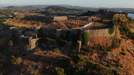 cinematic aerial shot at sunset of rozafa's shkoder castle