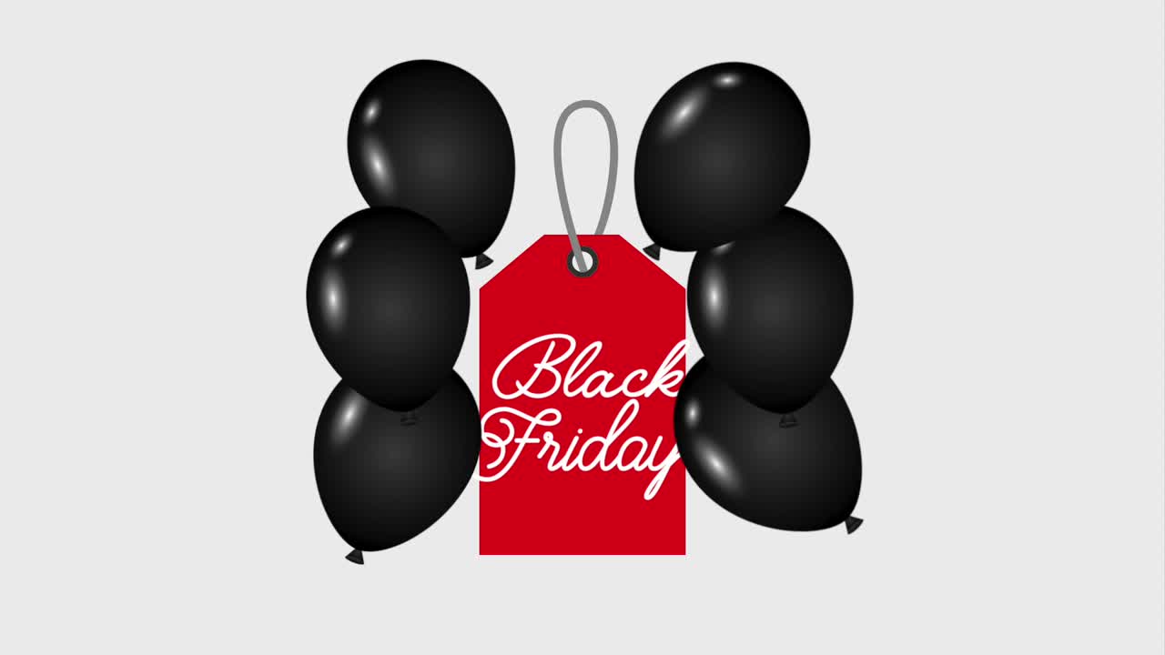 vendita tag rosso venerdì nero palloncini luccicanti venerdì nero animazione hd