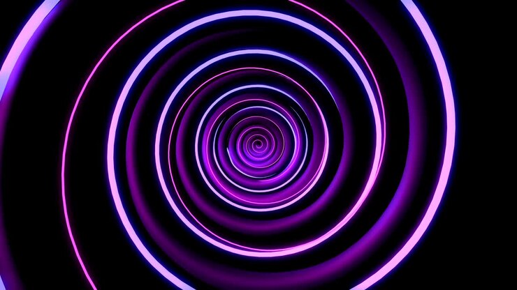 Animação abstrata de linhas de luz néon brilhantes. Animação em loop