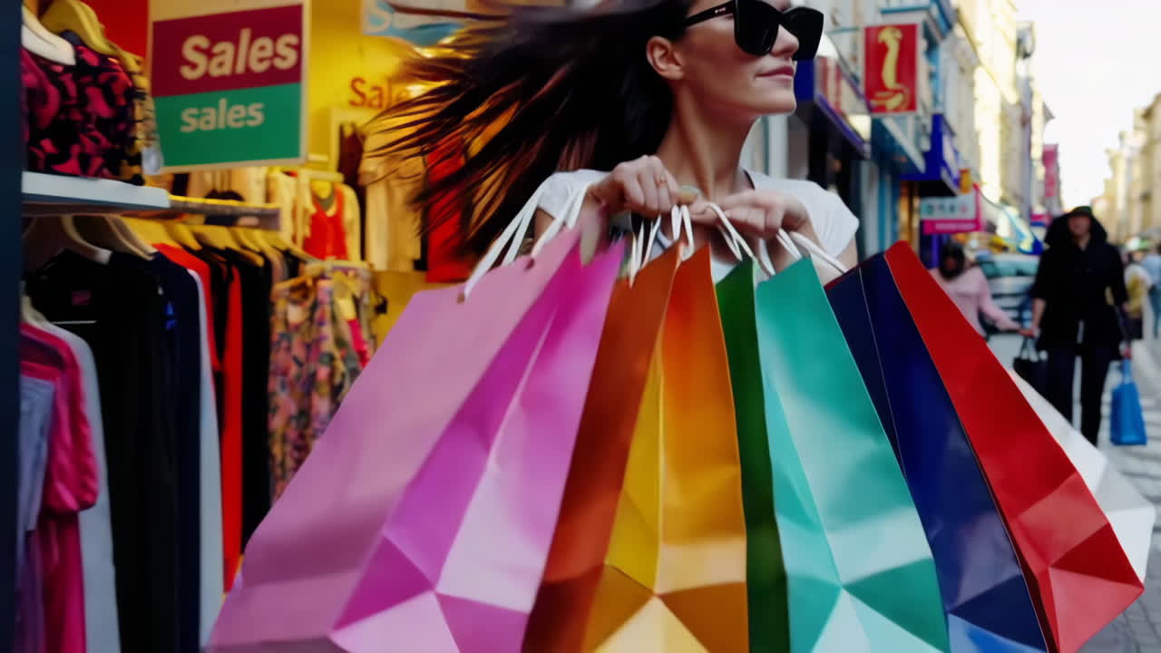 mujer comprando en una calle de la ciudad