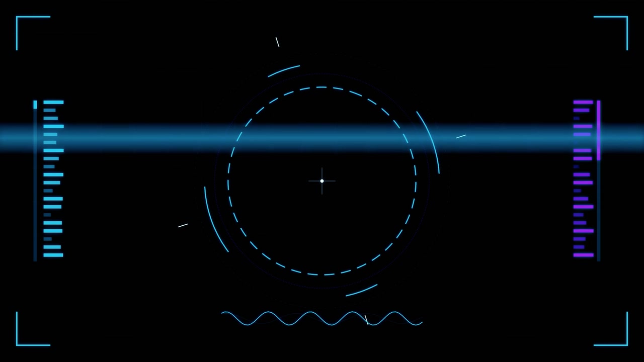 Futuristic Digital Heads-Up Display Interface Scanning Animation
