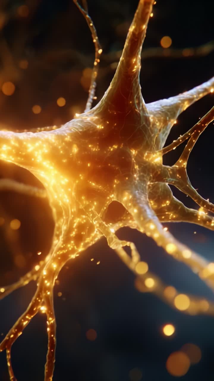 Strutture neuronali illuminate che riflettono l'attività sinaptica in un bellissimo primo piano di reti neurali complesse con bagliori scintillanti e design intricati