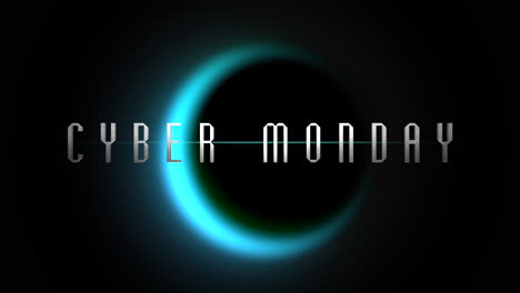 Cyber-Monday-Text-Mit-Blauem-Licht-Des-Mondes-In-Der-Galaxie