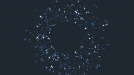 Mesmerizing-circle-of-dots-suspended-on-black-background