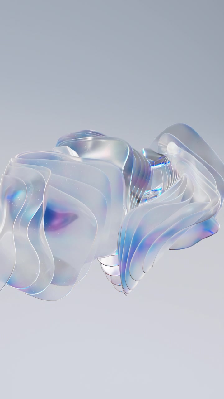 Futuristic pearl waves and floating organic shape
