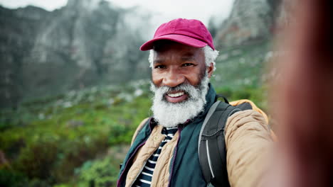 senior man hiking in the mountains
