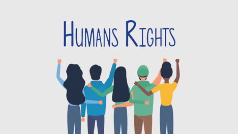 human rights animation with diversity people