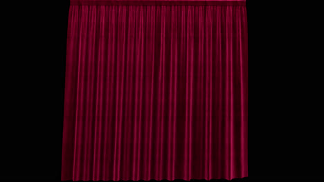 swinging red velvet curtain with alpha channel