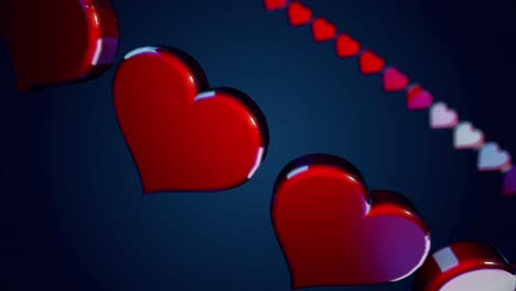 animación de corazones rojos