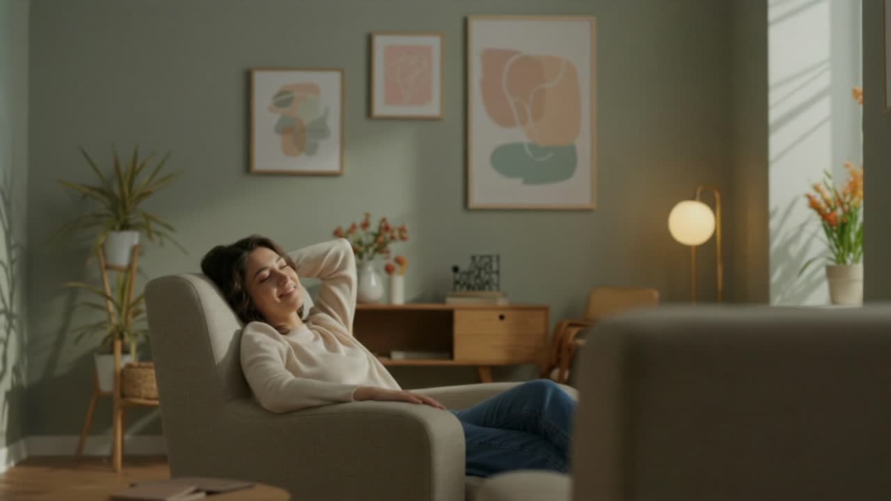 I spent a delightful afternoon unwinding in a warm and inviting living room, filled with gorgeous decor and basking in the soft glow of natural light streaming through the windows