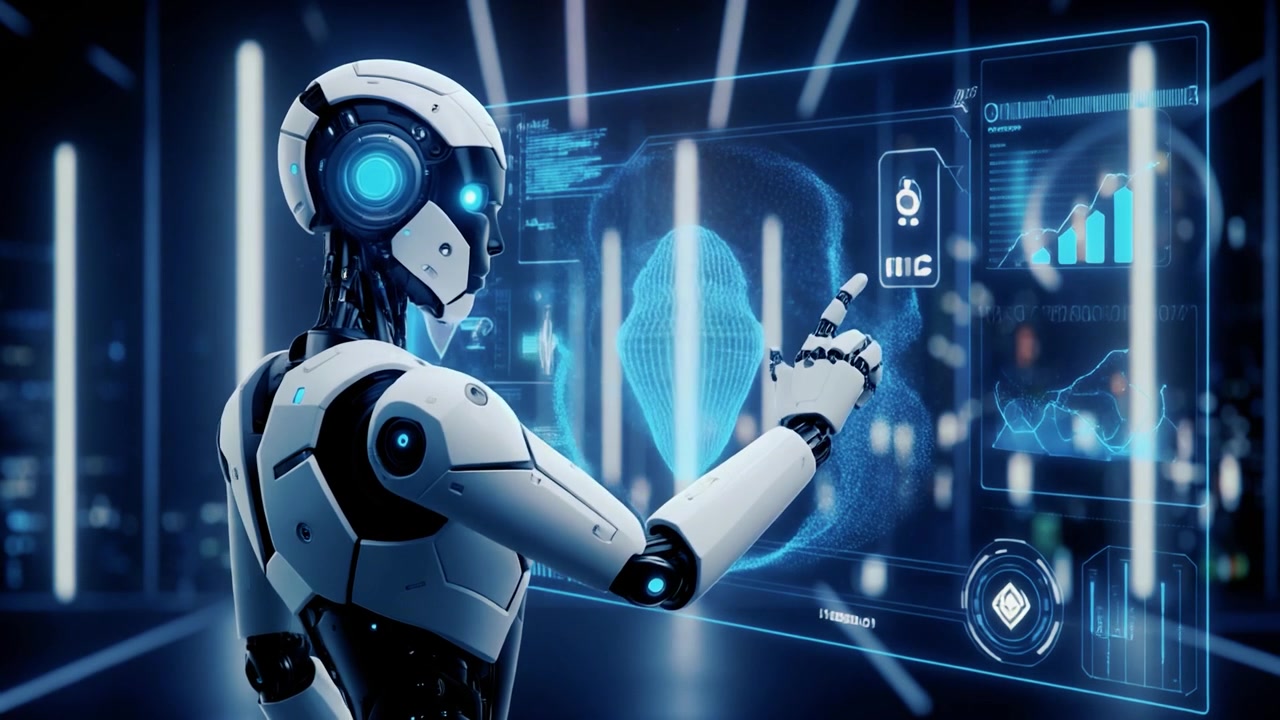 Advanced Humanoid Robot Interacting with Holographic Data Interface