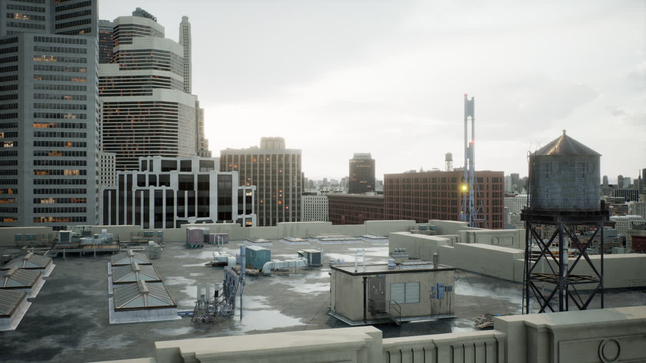 el techo del edificio con escotillas de ventilación